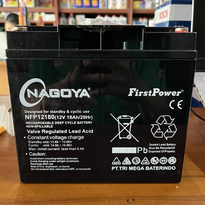 Accu Aki Nagoya Nfp 12180 12V 18Ah First Power Sepeda Motor Listrik