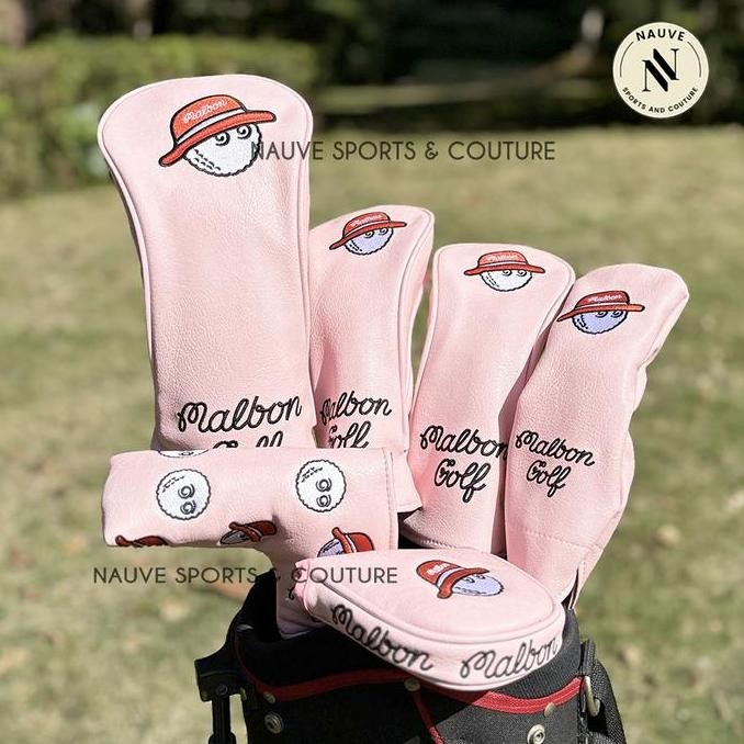 Korea Golf Head Cover Pink Edition Iron Set Driver Fairway Wood Hybrid Putter Sarung Stick Stik Club