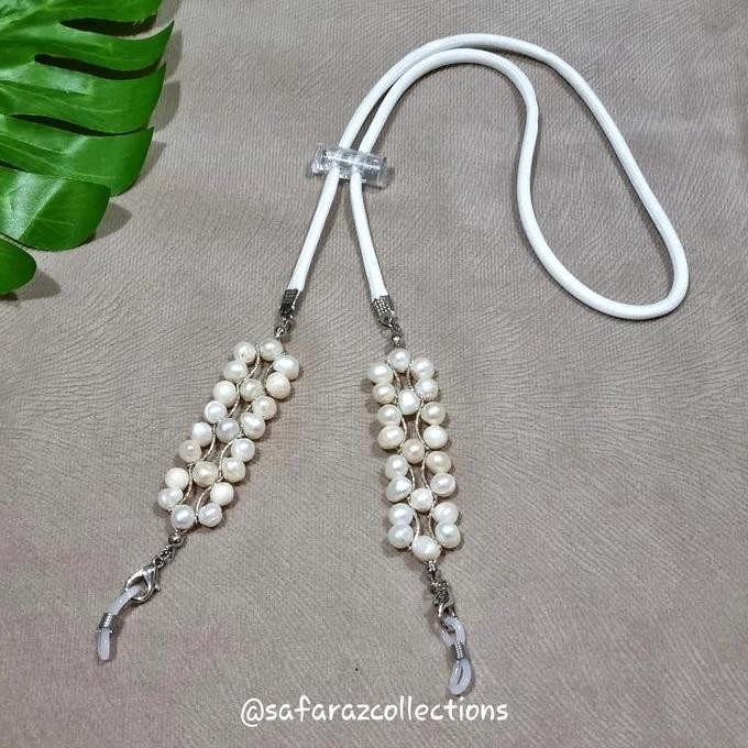 New Konektor Masker Hijab, Strap Serut & Tali Kacamata Mutiara Air Tawar