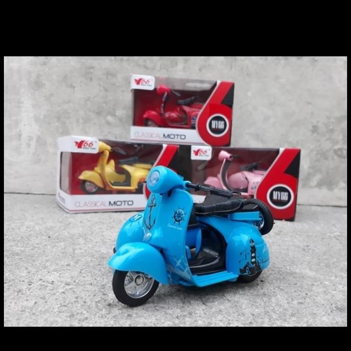 Miniatur Motor Vespa, Diecast Motor Vespa, Mainan Motor Vespa