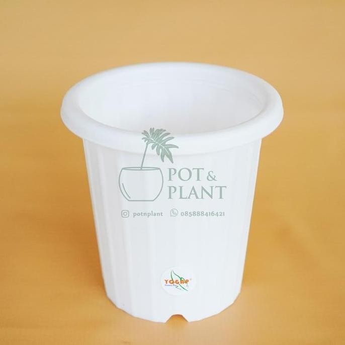 Ready (LUSINAN) Pot Plastik Yogap 15cm YPT13 Putih