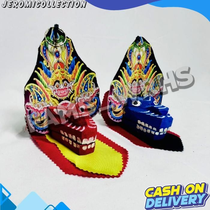 Fams Wrhs Gantungan Kunci Barongan Bahan Kayu Miniatur Barongan Jawa Timur