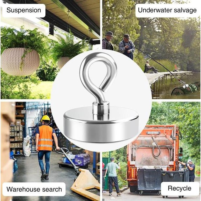 Magnet Besi Berani Kait Gantungan Strong Neodymium Kuat Angkat Beban