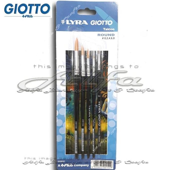 

Lyra Taklon Brush Set Round # 00, 02, 04,06, 08 - Kuas Lukis Giotto