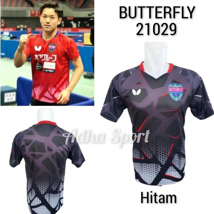 Kaos Pingpong Butterfly 21029 / B21029 Hitam Adhasport