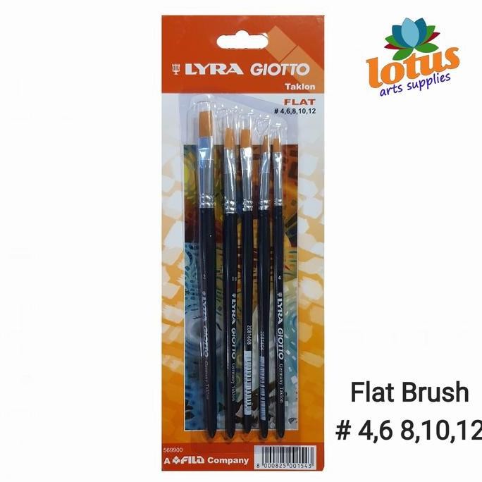 

Lyra Giotto Flat Brush Set Kuas Lukis Taklon #4,6,8,10,12