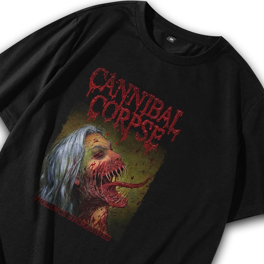 Promo T-Shirt Kaos Baju T-Shirt Band Cannibal Corpse Violence Musik Metal Punk Rock Oversize Atasan 
