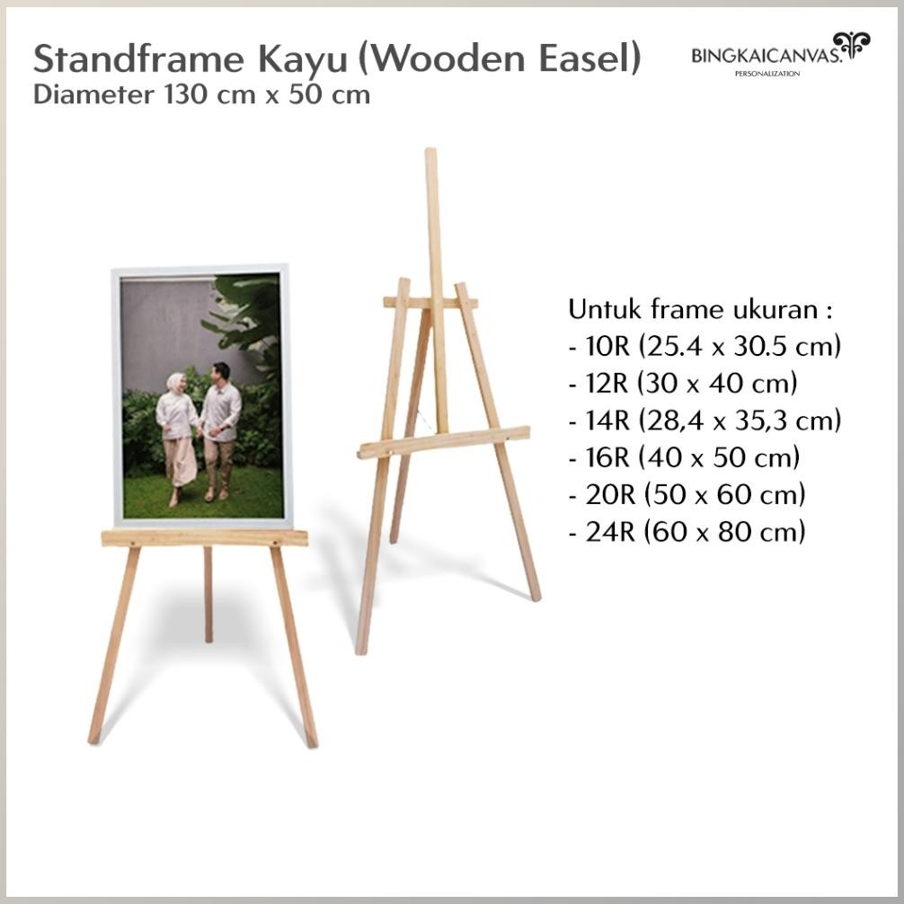 Stand Frame Foto Prewedding Besar / Stand Bingkai Kayu / Stand Lukisan / Stand Kanvas Lukis Nugi