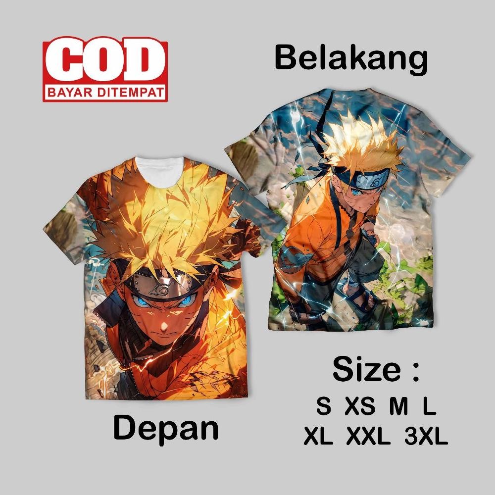 Promo Kaos Fullprint Naruto Shippudden Kaos Aop Naruto Shippuden Depan Belakang