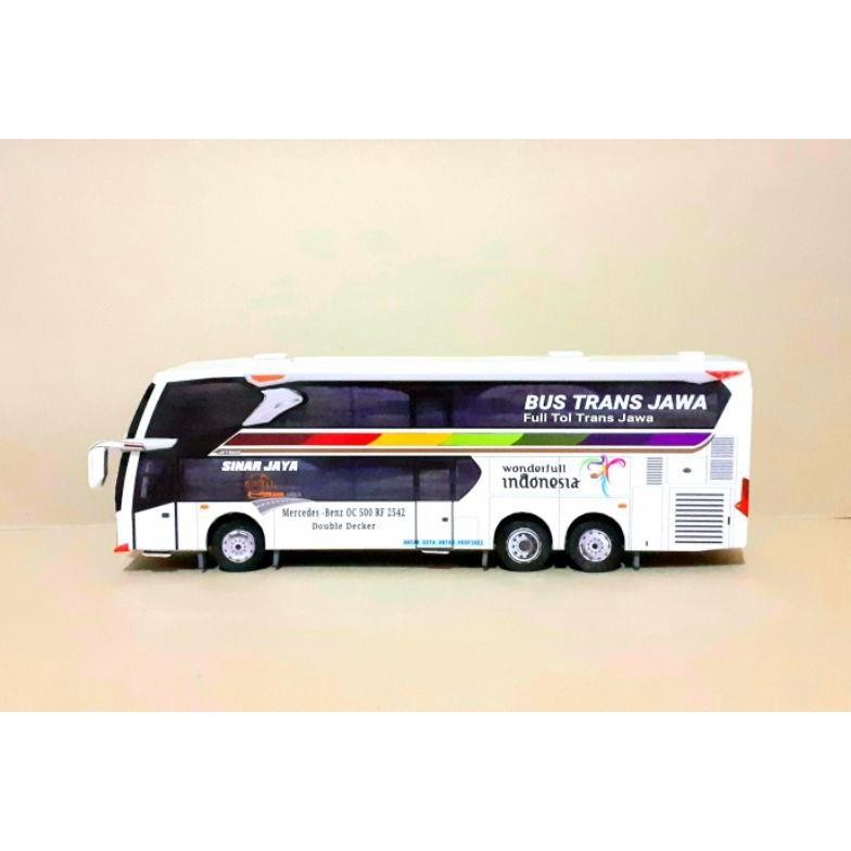 Fx-4 Miniatur Papercraft Bus Sinar Jaya Doubel Decker Voyager