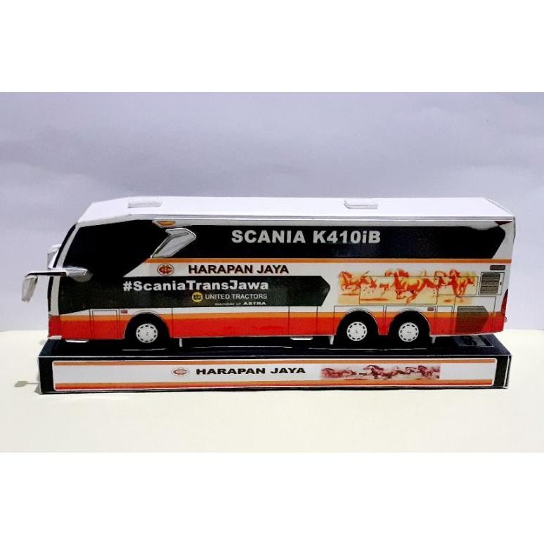 Ukd-23 Miniatur Papercraft Bus Harapan Jaya Doubel Decker Voyager
