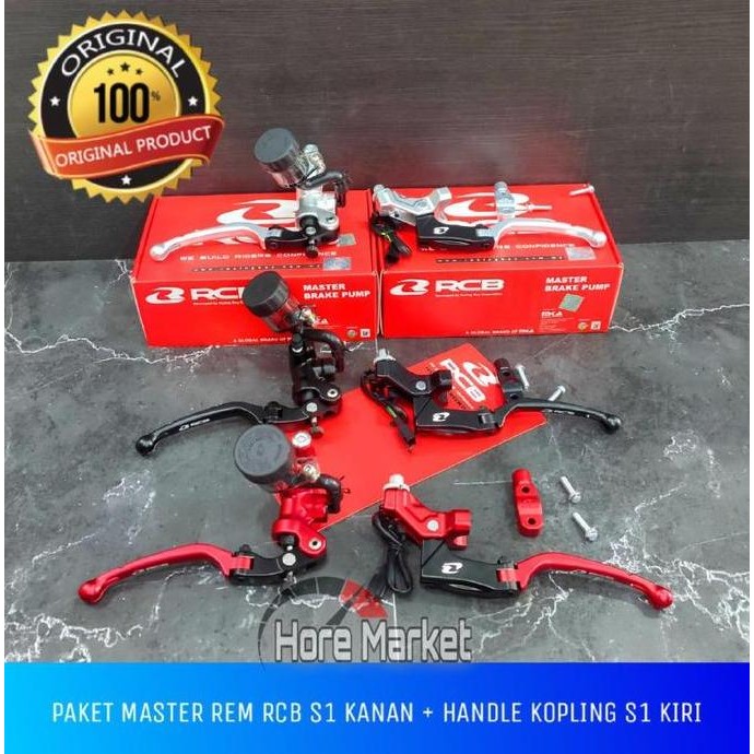 PAKET 1 SET MASTER REM RCB S1 KANAN KIRI HANDLE KOPLING RCB S1