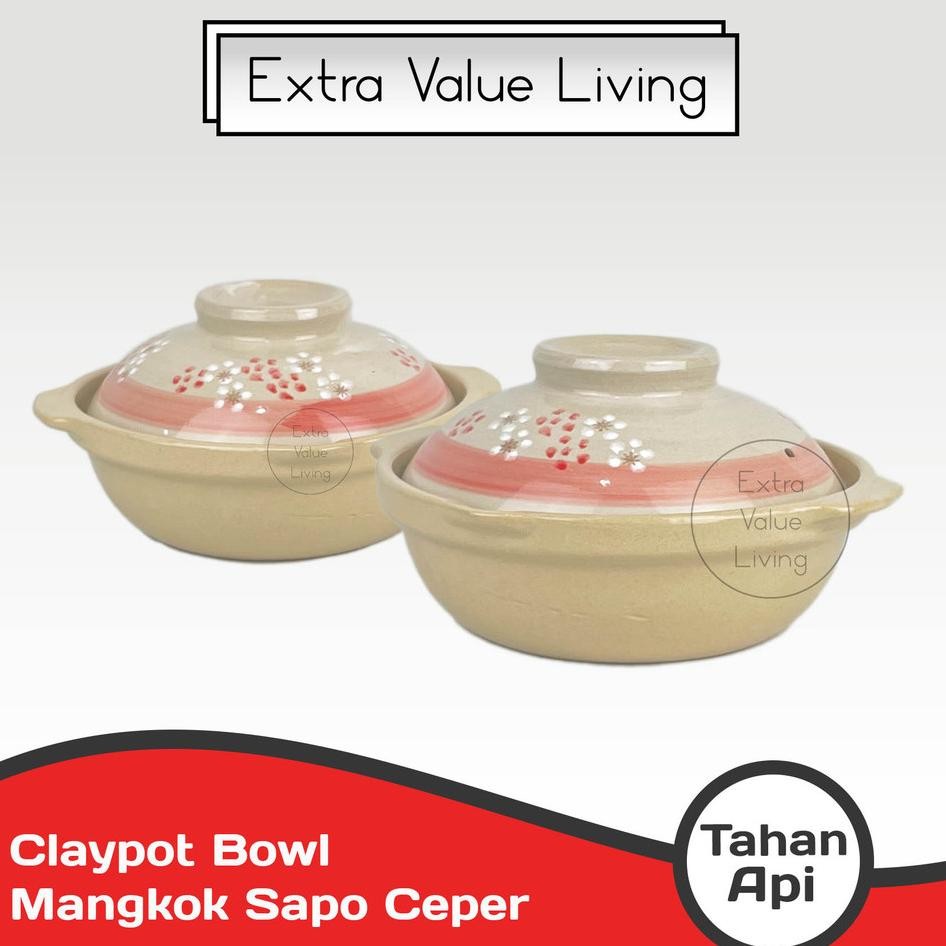 Mangkok Sapo Ceper Panci Sapo Keramik Tahan Api Clay Pot Basi Sapo Mangkuk Sapo Tahu Tahan Api