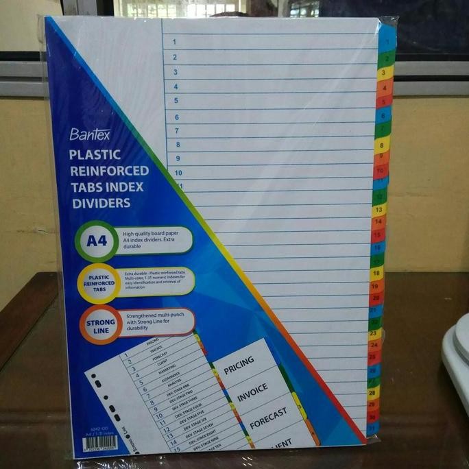 

Divider Bantex 6242-00 Ukuran A4 Angka 1-31 Index