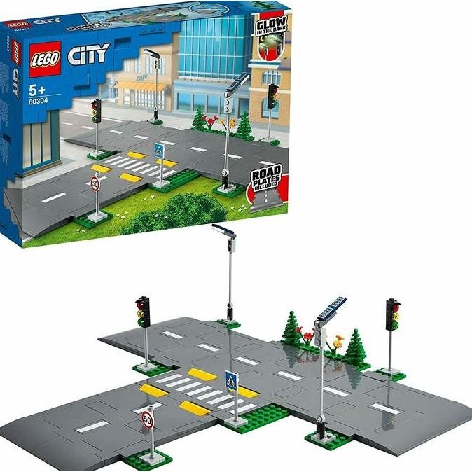 LEGO City-60304 Road Plates Base Plate Town Baseplate Building Kid Toy