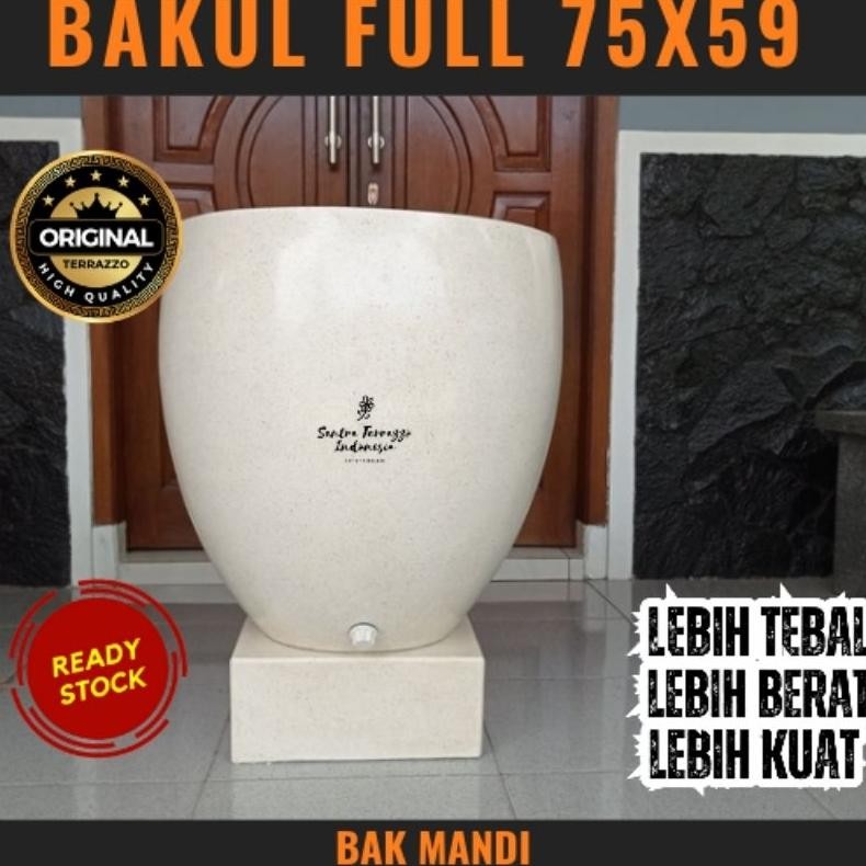 Bak Mandi Gentong Besar / Bak Mandi Unik / Bak Mandi Marmer Minimalis Traso Teraso Terrazo Terrazzo 