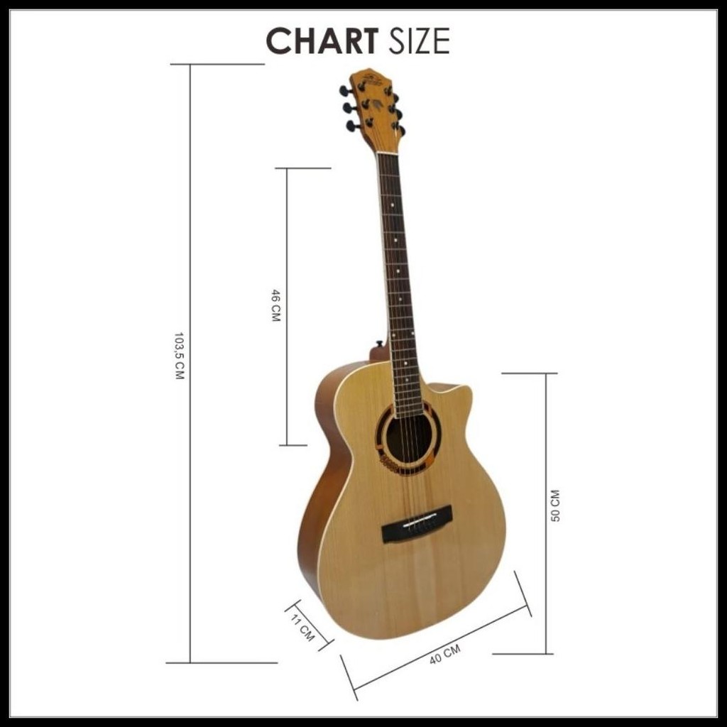 GITAR AKUSTIK/AKUSTIK ELECTRIK ORIGINAL JR.SANJAYA DREAM 01 GAN (FREE PACKING KAYU)
