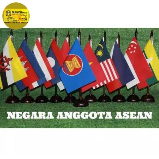 READY STOCK BENDERA MEJA ASEAN SATU SET BENDERA ASEAN 