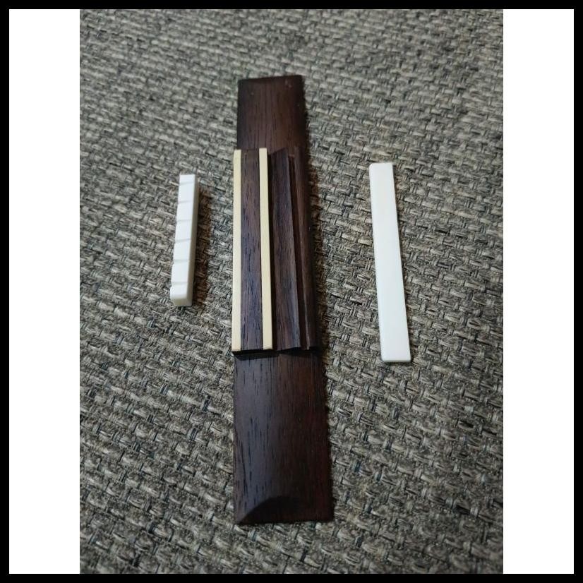 PAKET HEMAT 1 SET FULL BRIGDE CLASSIC + SADLE NUT TULANG GITAR CLASSIC NYLON ATAU SADLE NUT PLASTIK 