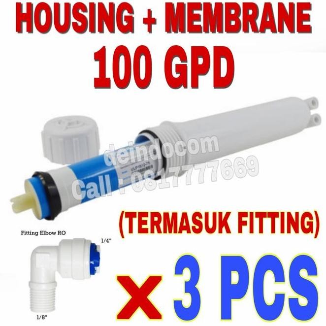 Housing Ro + Membrane Ro 100 Gpd (Fitting Lengkap) - Membran 100Gpd Ro