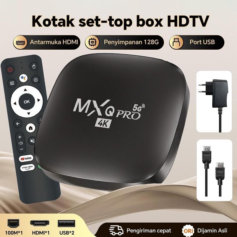 Ram 8+128GB 2.4G/5G Wifi Android TV BOX 100% Original Advanced  MXQ Pro Indihome Digital Online TV I