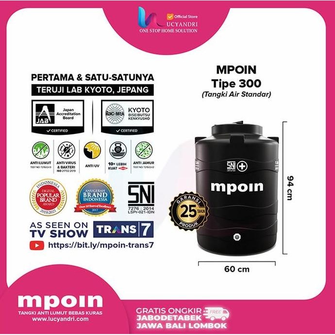 Toren Air Mpoin 300 Liter Toren Mpoin Plus 300 Wave Tandon Tanki