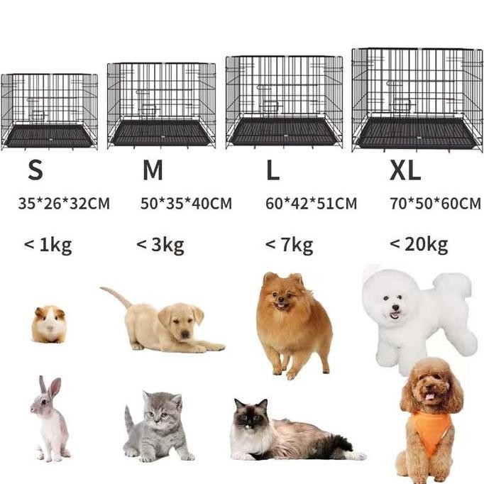 Folopets Kandang Besi Lipat Ukuran 60X50X42 / Kandang Ukuran Nomor 3 / Kandang Hewan / Kandang Kucin