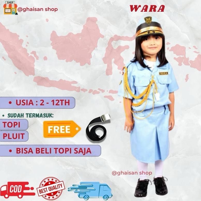 Baju seragam TNI AU wanita cilik baju profesi anak kostum anak kostum karnaval seragam anak