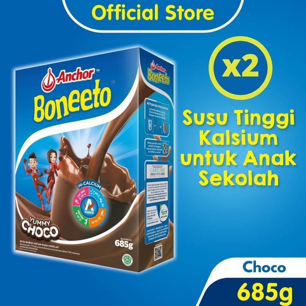 

NO_MORE Boneeto Susu Bubuk Anak Sekolah Yummy Choco 2 x 685g - Nutrisi Pertumbuhan Anak untuk Daya Pikir dan Tubuh Aktif