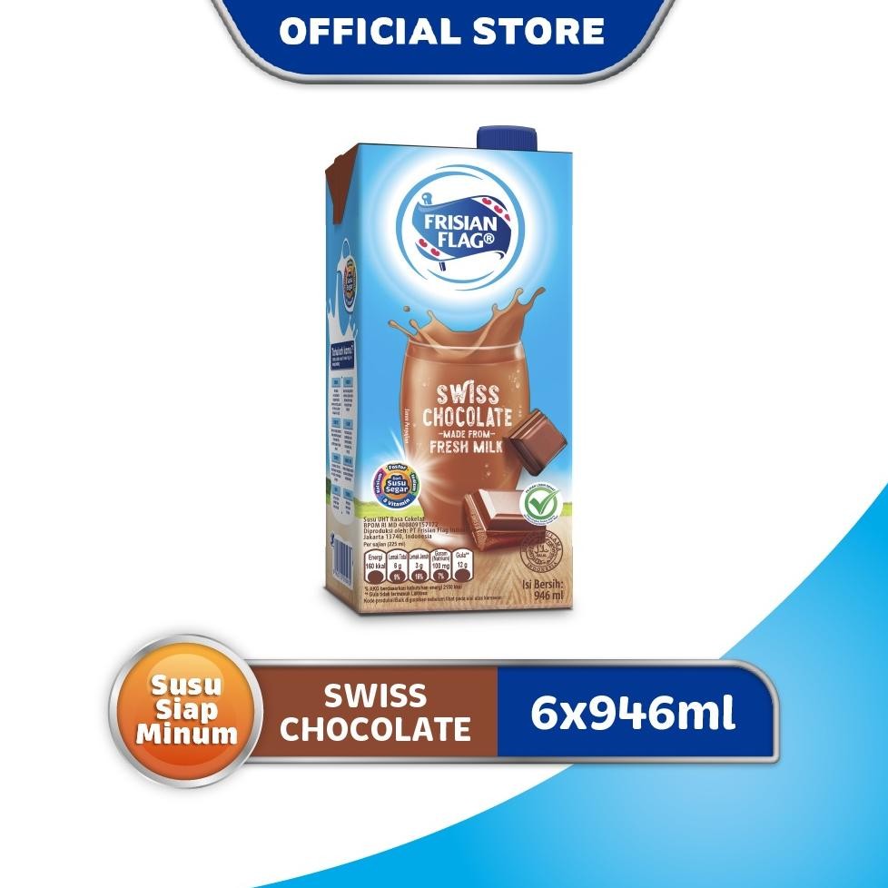 

NO_MORE Frisian Flag Family UHT Swiss Chocolate 946 ml - 6 Pcs