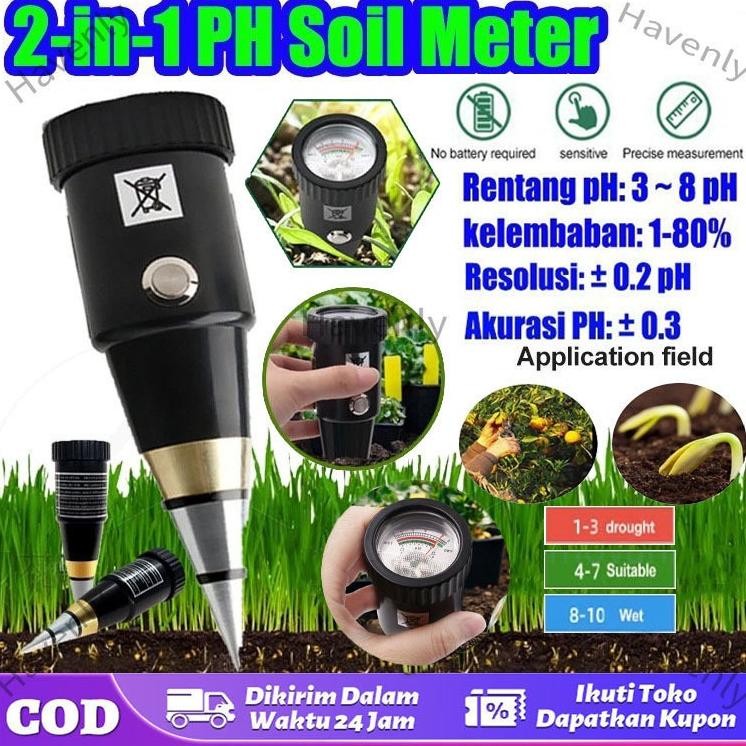 Alat ukur ph tanah 2 in 1 ph meter tanah alat pengukur ph tanah cek ph tanah soil ph meterCOD Nugi