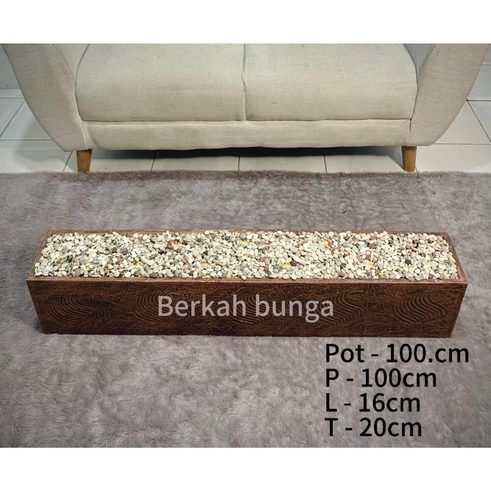 pot partisi panjang 100cm- pot kayu- pot panjang- pot partisi satu paket artificial - tanaman bunga 