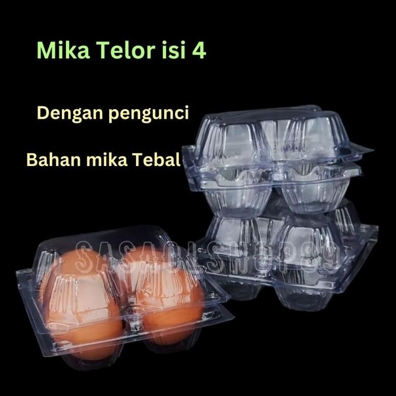 Mika Telor Isi 4 Isi 6 Isi 10 Telur TEBAL (25pcs) Mika Telur Dengan Kancing Pengunci Nugi