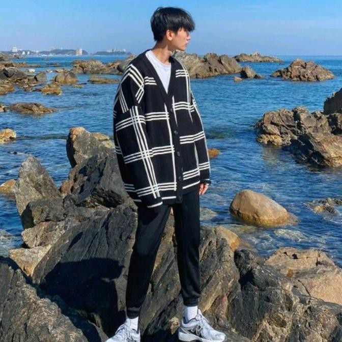 Cardigan Knit rajut wanita & pria | Sweater knit korean style GM