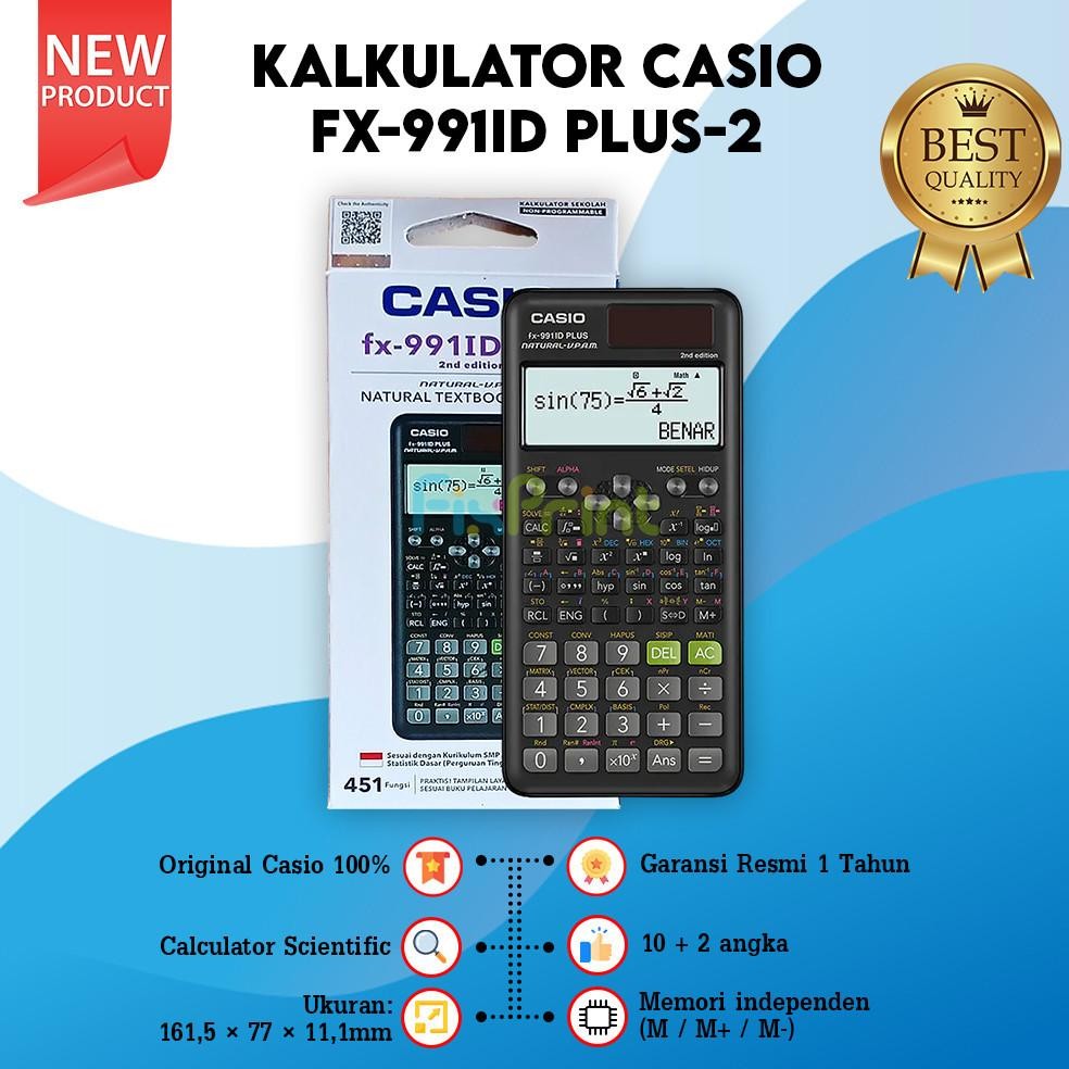 

Kalkulator Casio Scientific FX 991ID PLUS-2 Calculator Ilmiah Original Nugi
