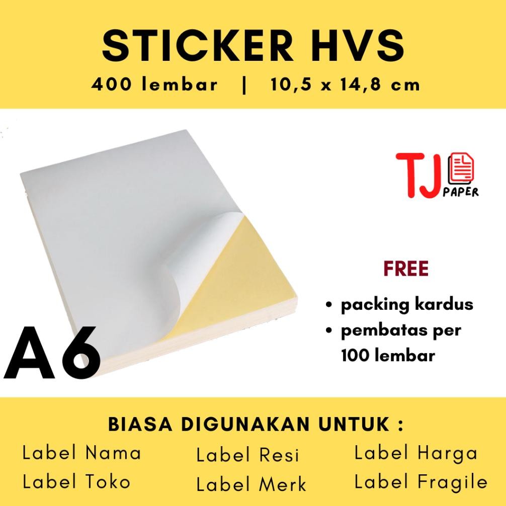 

(400 lembar) Sticker HVS - A6 - Lintec (Sticker Doff / Stiker Resi / Print Resi / Sticker Matte) Nugi