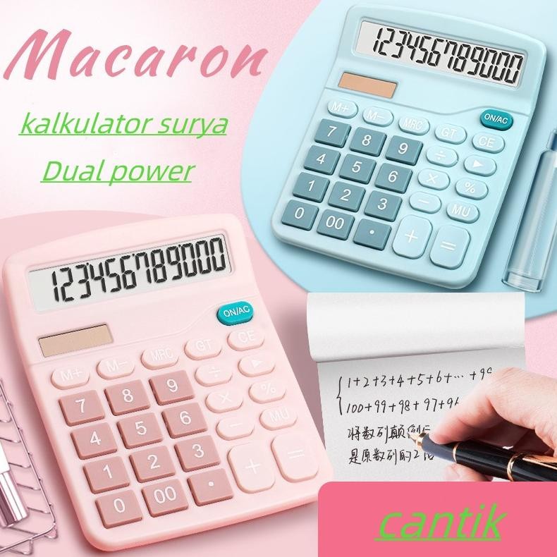

KALKULATOR 837s 12 Digit PINK / BLUE Two Power - Caclulator Check Double Power Nugi