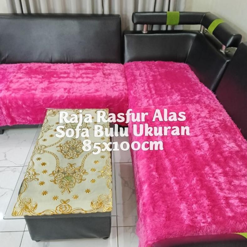 Alas Sofa Bulu Ukuran 85x100cm / Alsa Kursi Sofa Bulu / Alas Kursi Bulu Rasfur Nugi