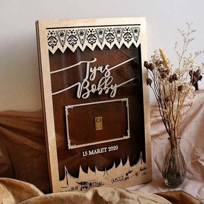 Frame Mahar 20x30 | Mahar Seserahan Rustic | Mahar Rustic Kayu