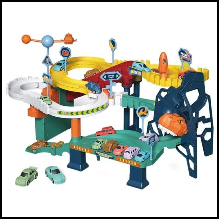 [capt] Mainan Mobil Mobilan Anak Rel Lintasan Mobil Petualangan Orbit Dino - Dino Space Orbit Toys
