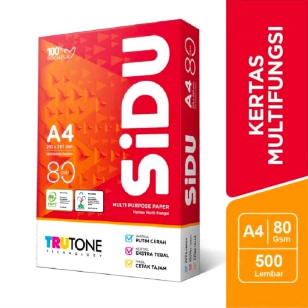 

Kertas Hvs A4 80 Gsm - Sidu (1Rim) 500 Lembar / Kertas Print / Kertas Fotocopy / Original Nugi