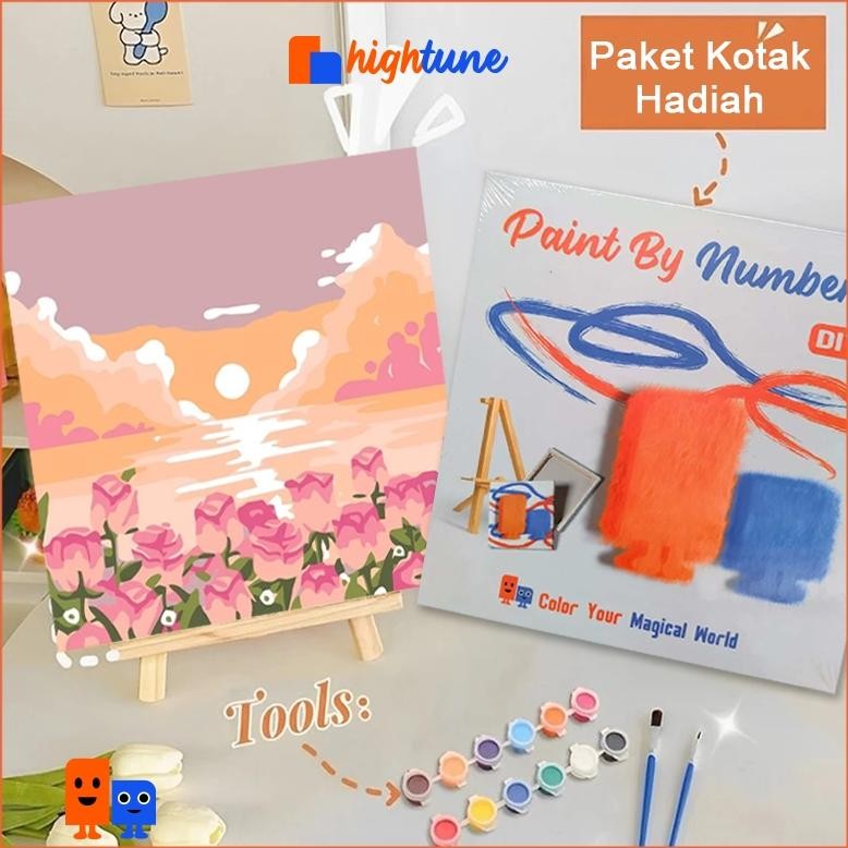 

HIGHTUNE Paint By Number 20x20 Diy Project Art Painting Kit Aesthetic Kanvas Lukis Tangan 1 Set Nugi