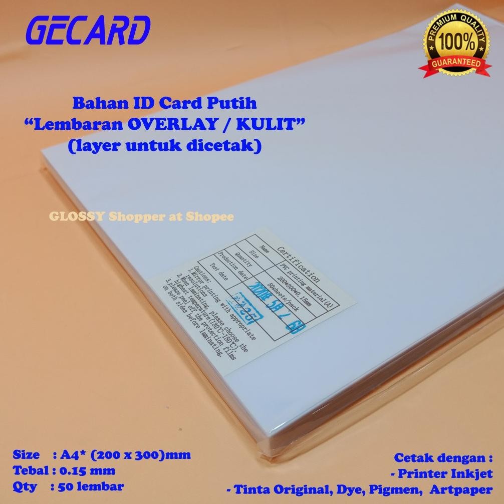 

Bahan PVC ID Card - Overlay Nya Saja - Lembaran Untuk Dicetak Nugi