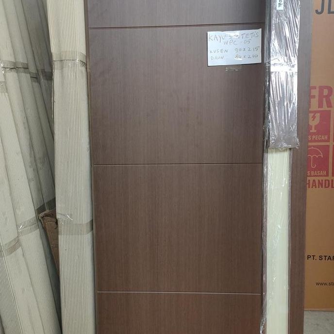 Pintu Kamar Tidur Utama Kayu Solid Engineering Premium Motif Minimalis