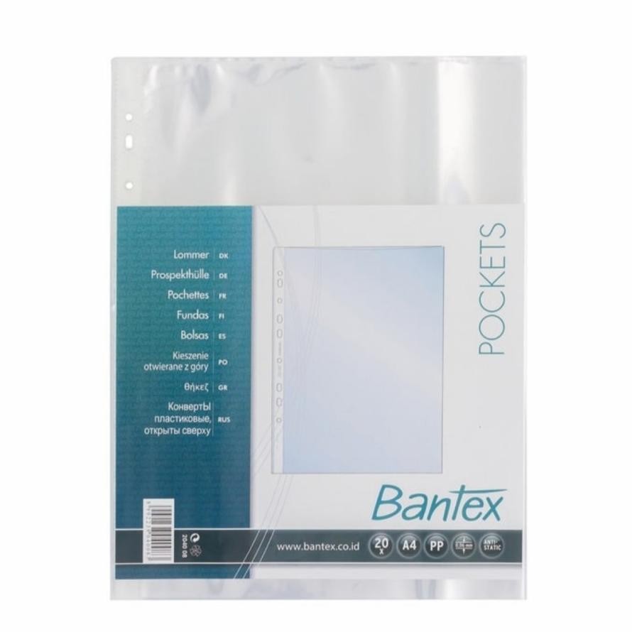 

PP Pocket Bantex 8040 - A4 2040 Clear 0.06 mm - per pack isi 20 Nugi