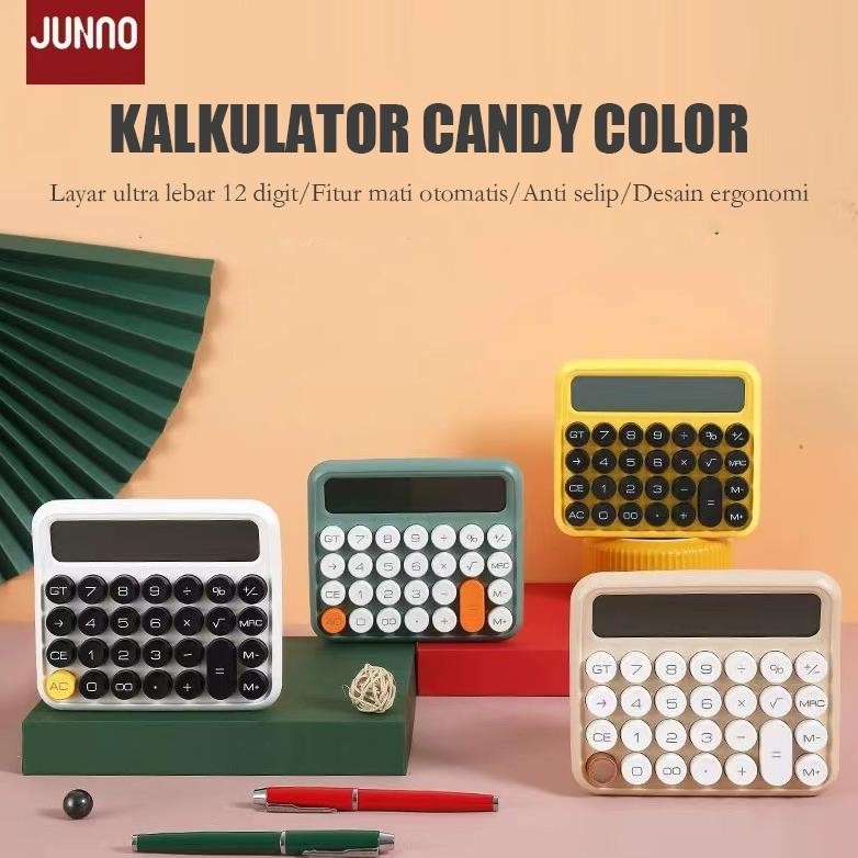 

Kalkulator Warna Permen 12 Digits Layar Led Besar JUNNO Candy Color Calculator Nugi