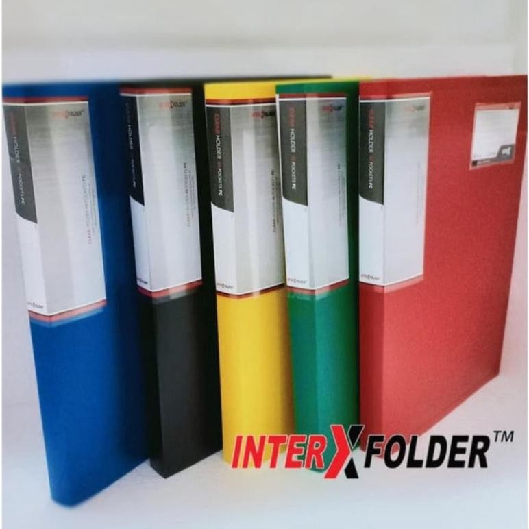

Inter X clear holder Folio 100 pocket lembar / display album + cover book tebal hitam F4 Nugi