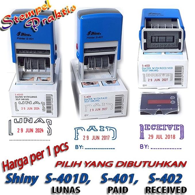 

Stempel Otomatis LUNAS , PAID , RECEIVED Shiny S-401D , S-401 , S-402 Nugi