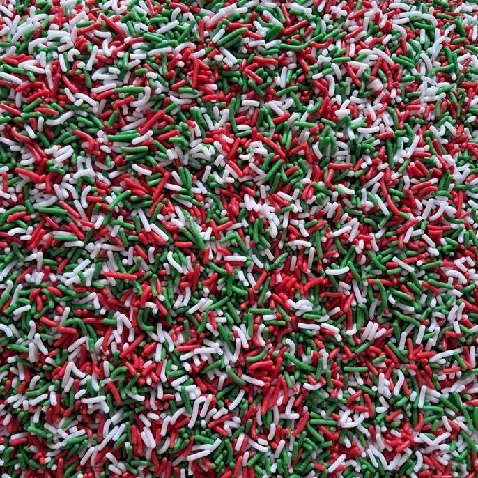 

Sprinkle Meises Meses Christmas Hiasan Kue/Cupcakes Natal 3Warna 500Gr