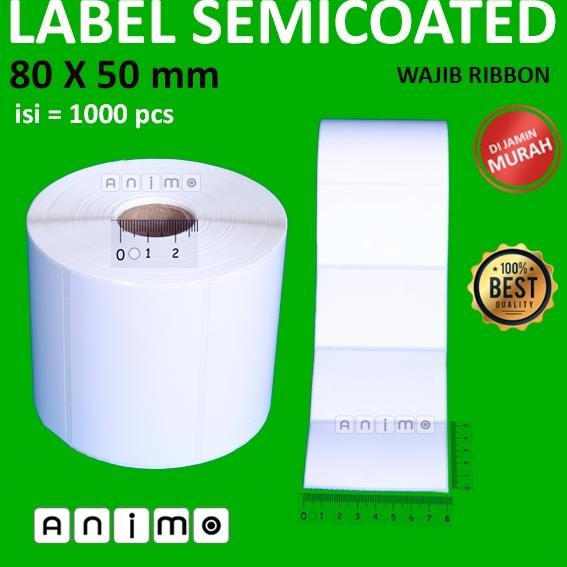 

LABEL SEMICOATED 80 x 50 - LABEL BARCODE 80X50 ISI 1000 PCS Nugi
